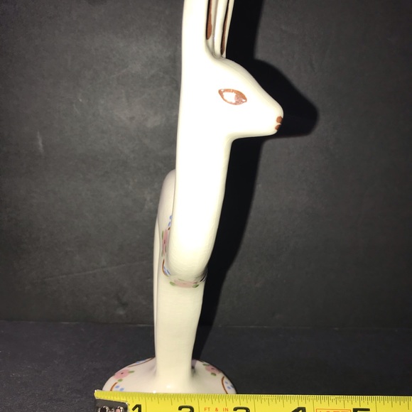 Vintage Artistic California Pottery Ceramic Deer Figurine With Flowers - Picture 9 of 12